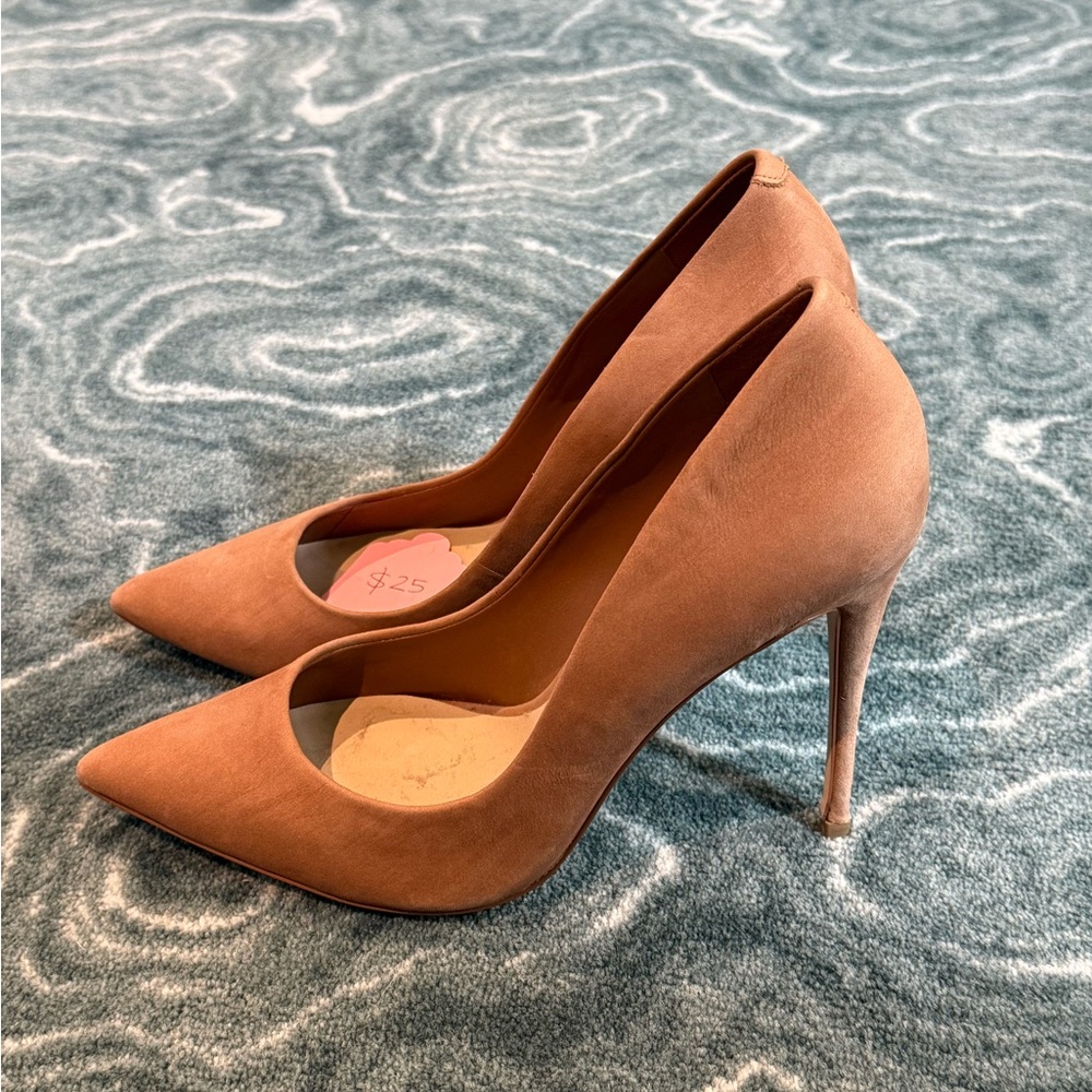 Neutral Suede Pointed Toe Pump - image 2